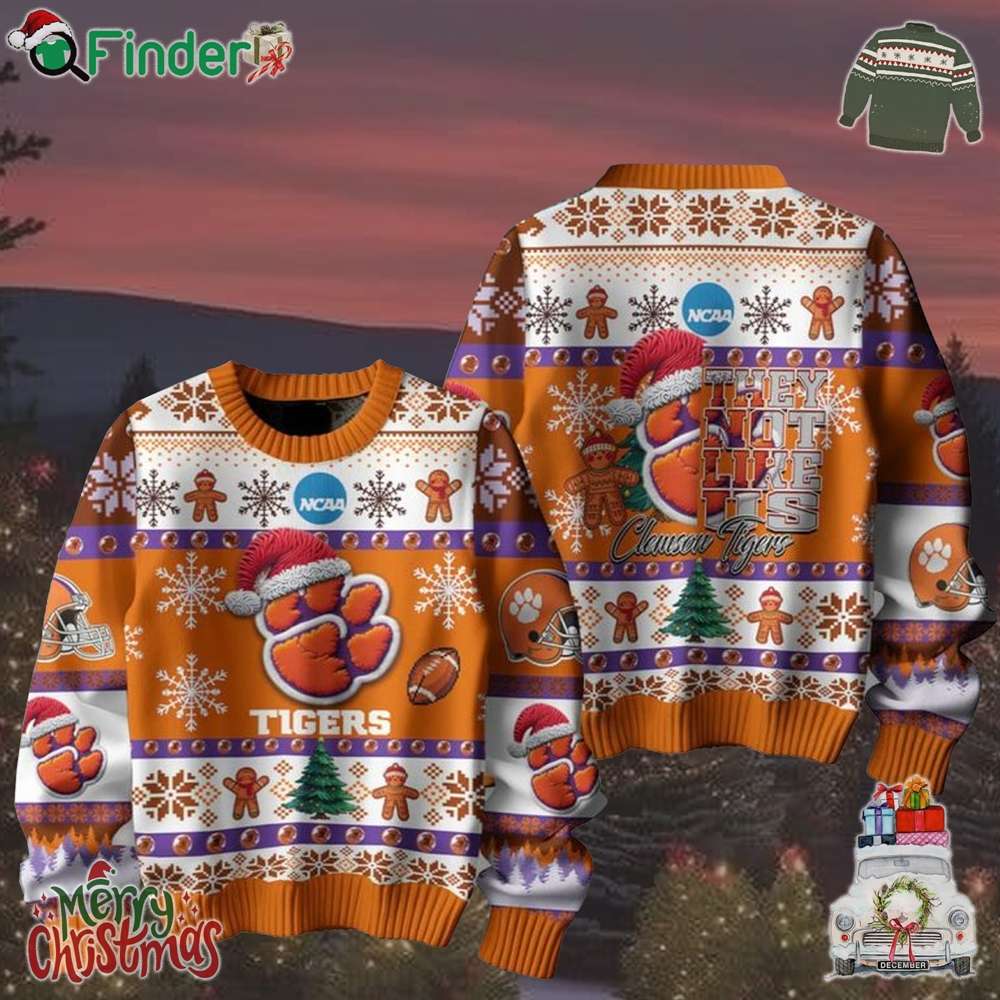Clemson Tigers Football They Not Like Us Christmas Ugly Sweater Clemson Tigers Football They Not Like Us Christmas Ugly Sweater