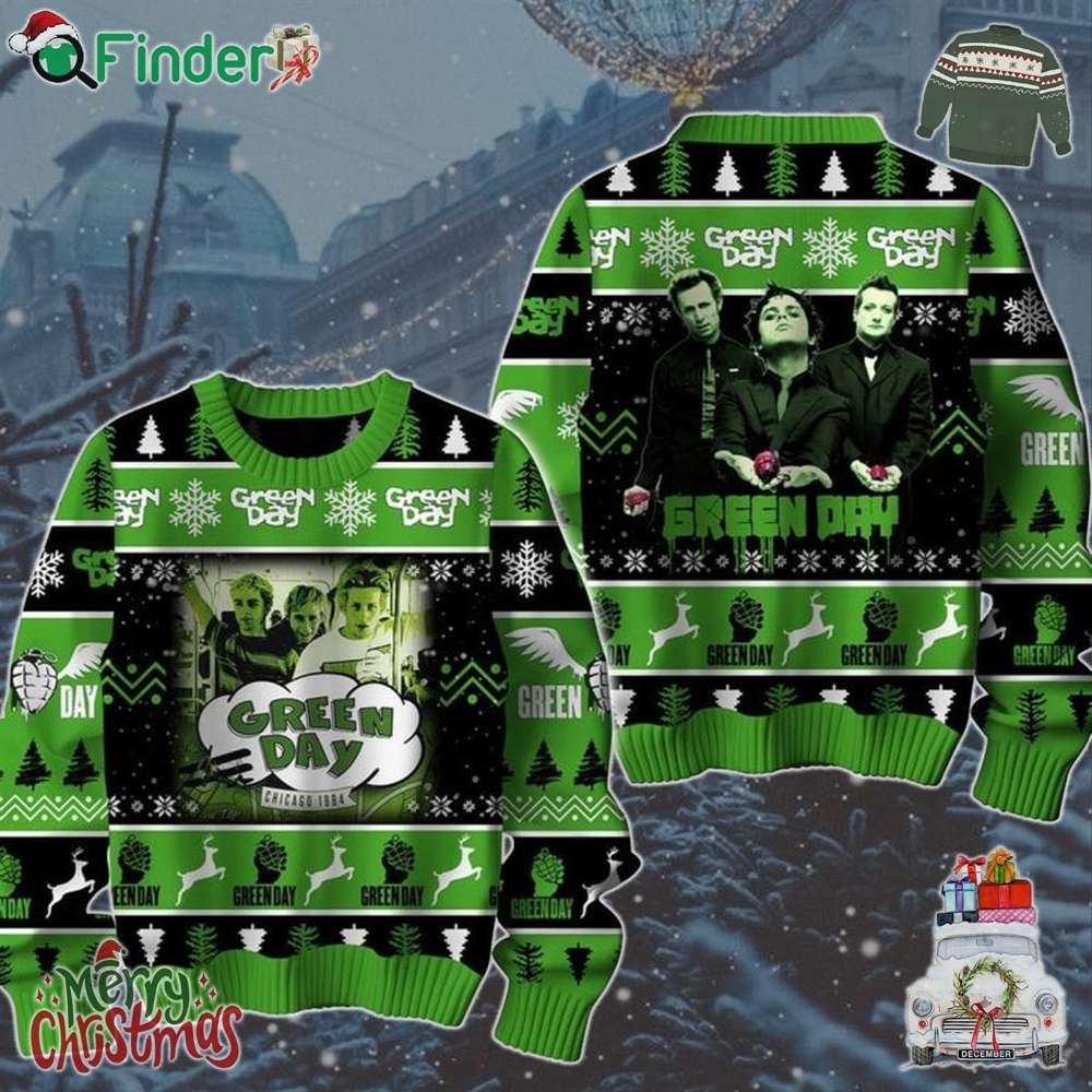 Green Day Chicago 1994 Enjoying Christmas Time Ugly Sweater Green Day Chicago 1994 Enjoying Christmas Time Ugly Sweater