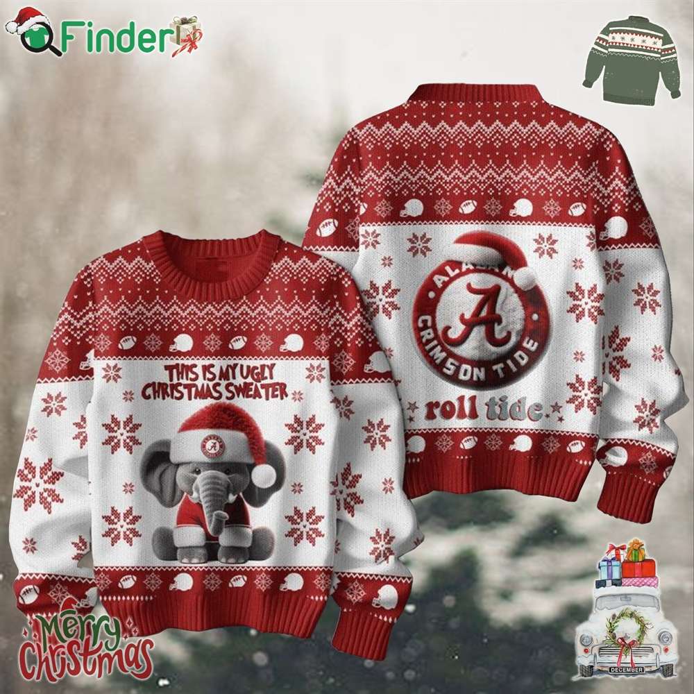 Alabama Crimson Tide Roll Tide This Is My Christmas 2024 Ugly Sweater Alabama Crimson Tide Roll Tide This Is My Christmas 2024 Ugly Sweater