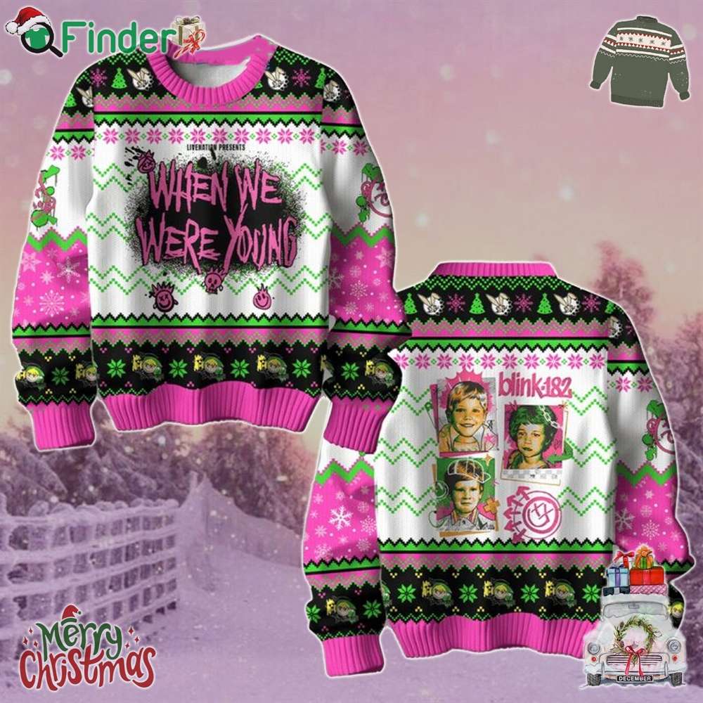 Blink 182 When We Were Young Christmas Ugly Sweater Blink-182 When We Were Young Christmas Ugly Sweater