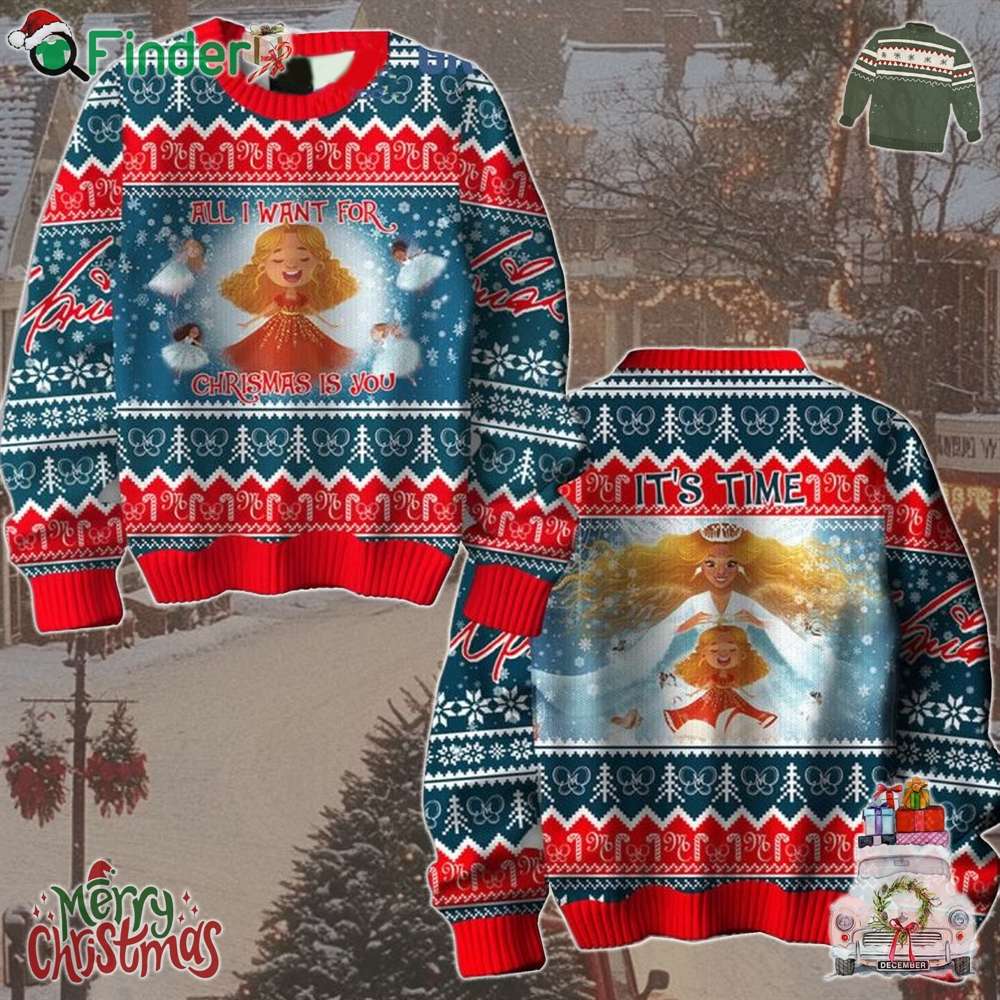 Mariah Carey Its Time For Christmas All I Want Is You Ugly Sweater Mariah Carey Its Time For Christmas All I Want Is You Ugly Sweater