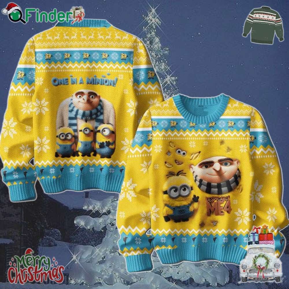 Despicable Me One In Minion Christmas Ugly Sweater Despicable Me One In Minion Christmas Ugly Sweater