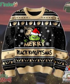 Army Black Knights Grinch Christmas Merry Black Knightmas Ugly Sweater