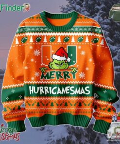 Miami Hurricanes Grinch Christmas Merry Hurricanesmas Ugly Sweater