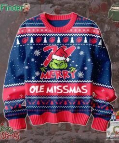 Ole Miss Rebels Grinch Christmas Merry Ole Missmas Ugly Sweater