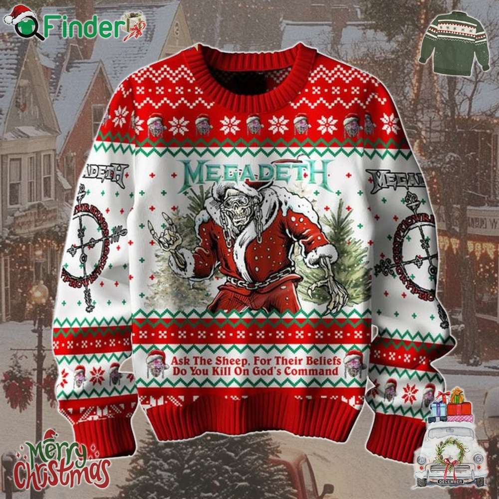 Megadeth Do You Kill On Gods Command Christmas Ugly Sweater Megadeth Do You Kill On Gods Command Christmas Ugly Sweater