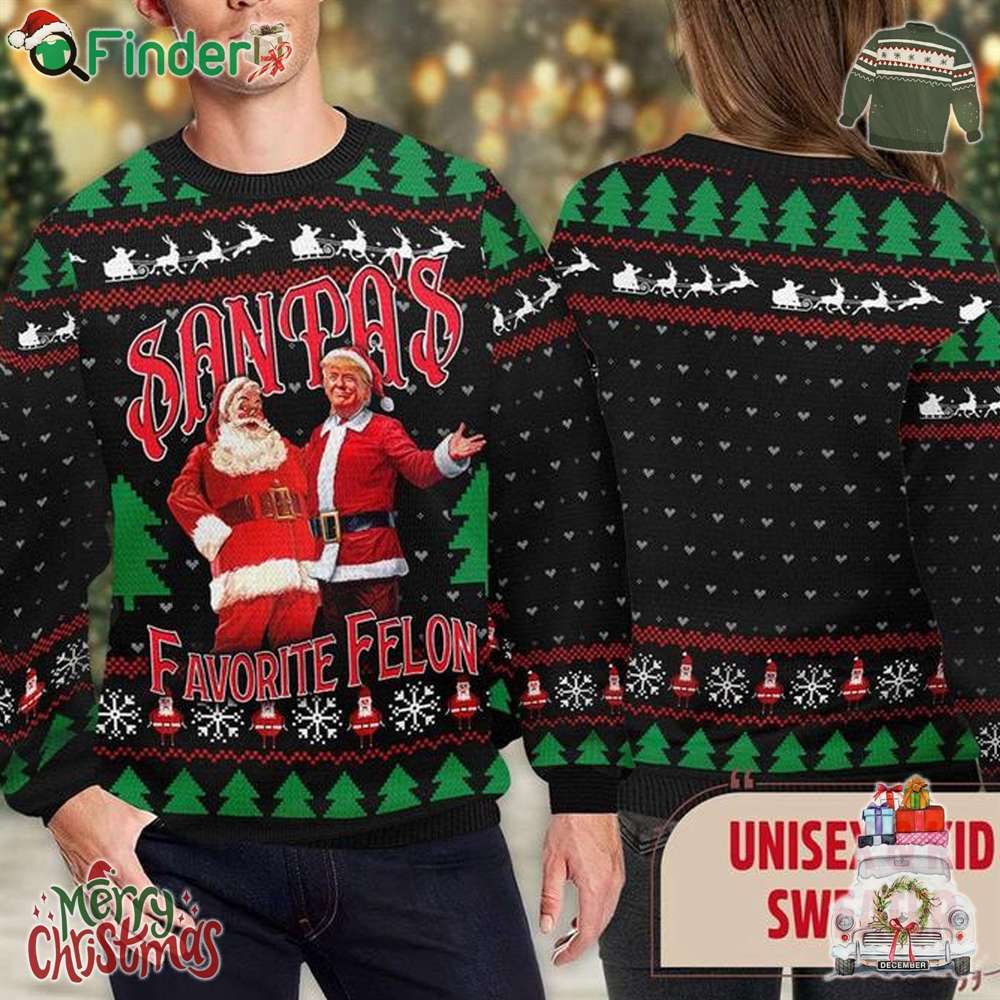 Santas Favorite Trump Ugly Christmas Sweater Christmas Party Xmas Santas Favorite Trump Ugly Christmas Sweater Christmas Party Xmas