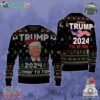 Trump 2024 I'll Be Back Ugly Christmas Sweater Black