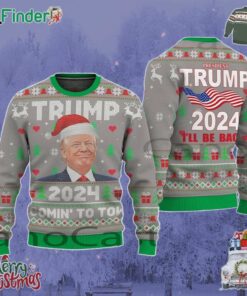Trump 2024 I'll Be Back Ugly Christmas Sweater