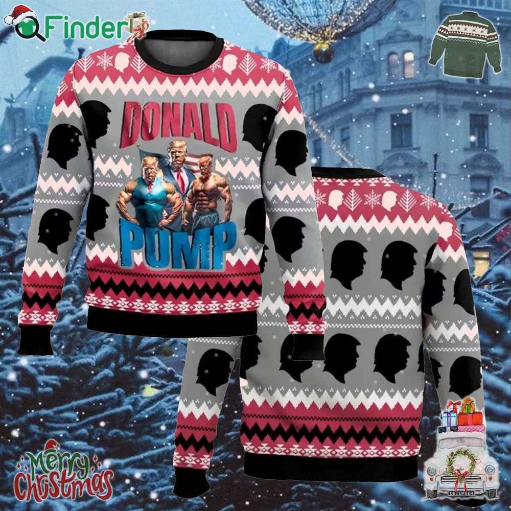 Trump Donald Pump Christmas Ugly Sweater Trump Donald Pump Christmas Ugly Sweater