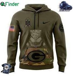 Mens Green Bay Packers Nike Camo 2024 Salute To Service Club Fleece Pullover Hoodie