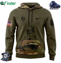 New England Patriots Nike Camo 2024 Salute To Service Club Fleece Pullover Hoodie