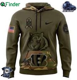 Cincinnati Bengals Nike Camo 2024 Salute To Service Club Fleece Pullover Hoodie
