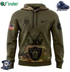 Las Vegas Raiders Nike Camo 2024 Salute To Service Club Fleece Pullover Hoodie