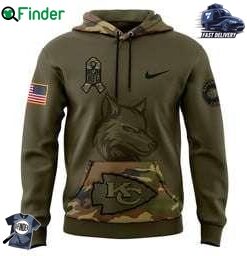 Kansas City Chiefs Nike Camo 2024 Salute To Service Club Fleece Pullover Hoodie