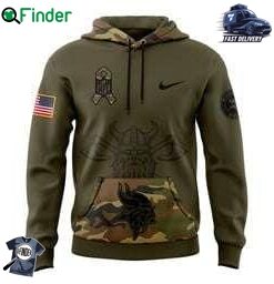 Minnesota Vikings Nike Camo 2024 Salute To Service Club Fleece Pullover Hoodie