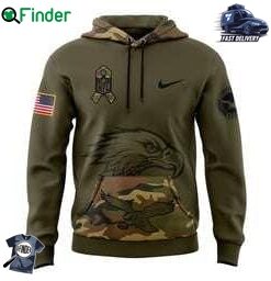 Mens Philadelphia Eagles Nike Camo 2024 Salute To Service Club Fleece Pullover Hoodie