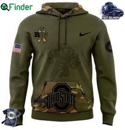 Ohio State Buckeyes Nike Camo 2024 Salute To Service Club Fleece Pullover Hoodie