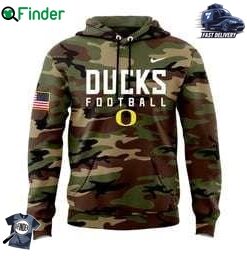 Oregon Football Nike 2024 Salute To Service Club Fleece Pullover Hoodie