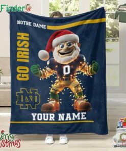 Notre Dame Fighting Irish Go Irish Christmas 2024 Personalized Fleece Blanket Quilt