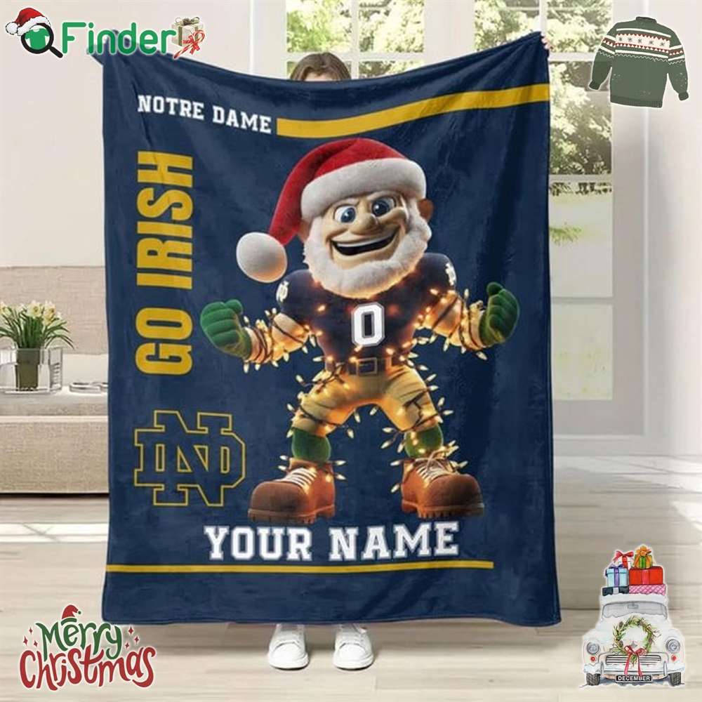 Notre Dame Fighting Irish Go Irish Christmas 2024 Personalized Fleece Blanket Quilt Notre Dame Fighting Irish Go Irish Christmas 2024 Personalized Fleece Blanket Quilt