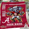 Alabama Crimson Tide Roll Tide Christmas 2024 Personalized Fleece Blanket Quilt