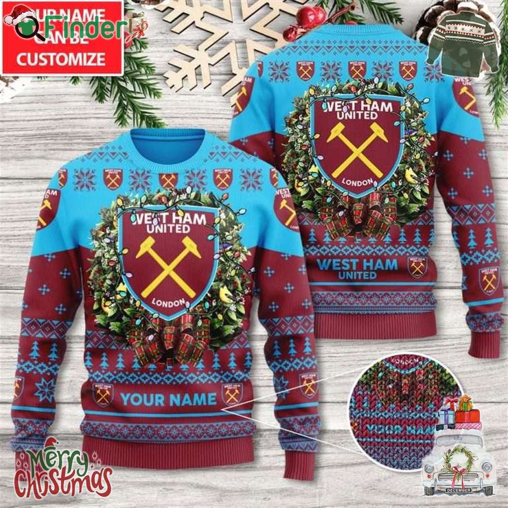 Personalized West Ham United Fc 3d Ugly Sweater Personalized West Ham United Fc 3d Ugly Sweater