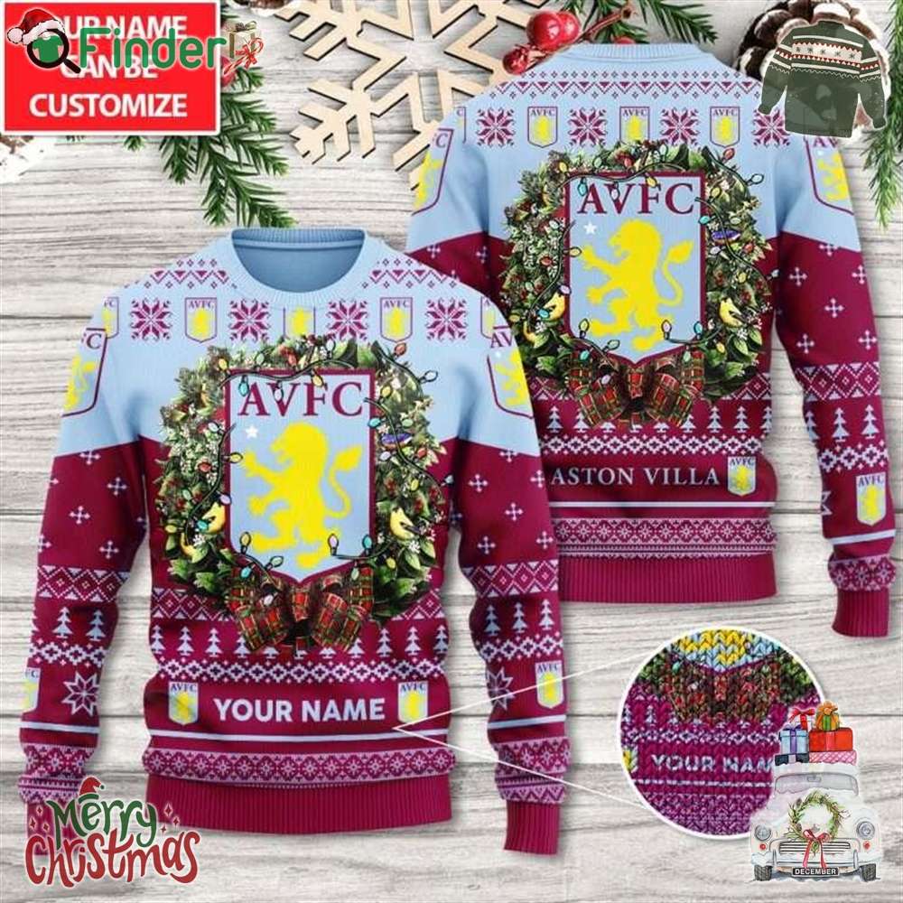 Personalized Aston Villa 3d Ugly Sweater Personalized Aston Villa 3d Ugly Sweater