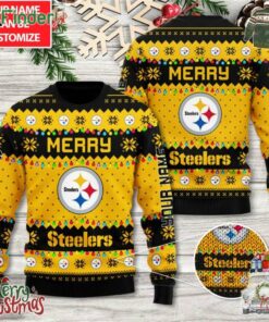 Personalized Merry Pittsburgh Steelers 3d Ugly Sweater