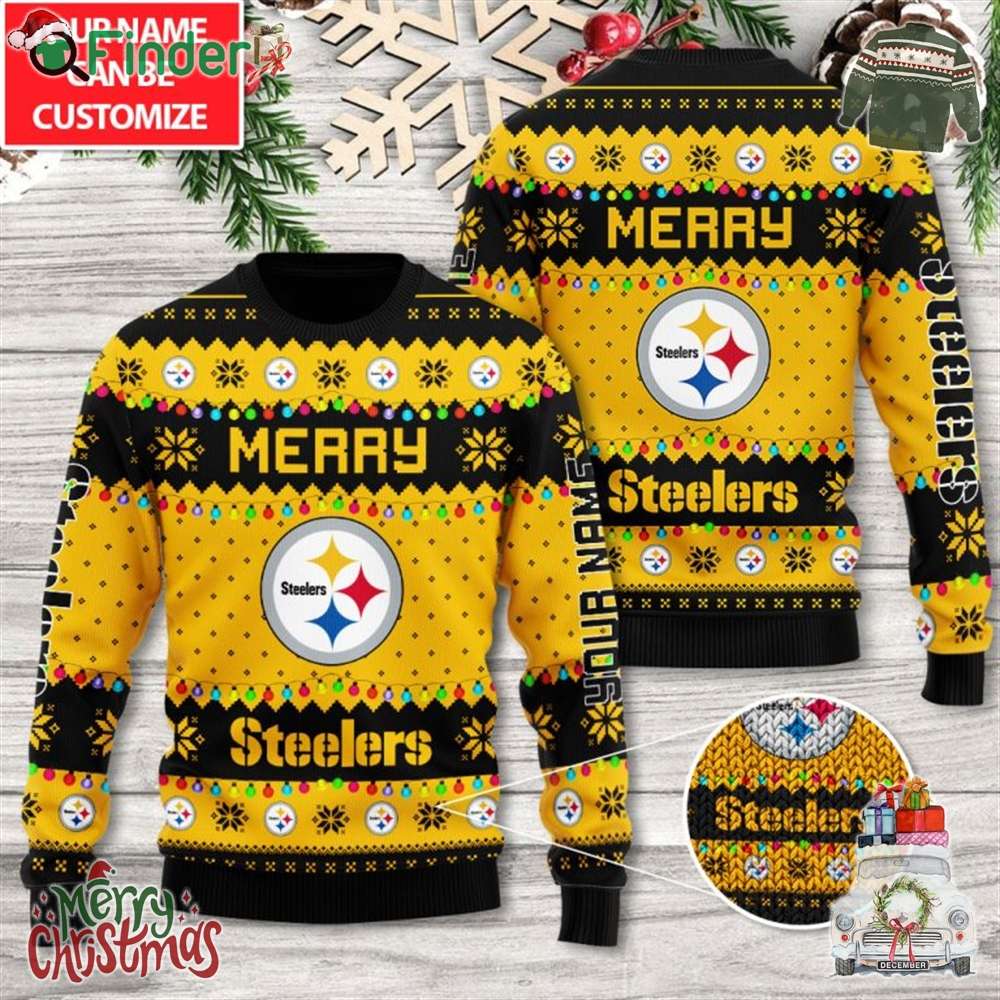 Personalized Merry Pittsburgh Steelers 3d Ugly Sweater Personalized Merry Pittsburgh Steelers 3d Ugly Sweater