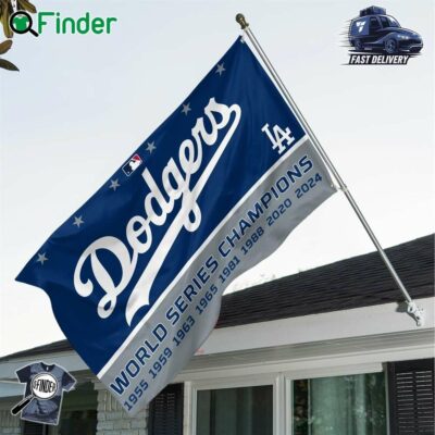 Los Angeles Dodgers World Series Champion 3d House Flag