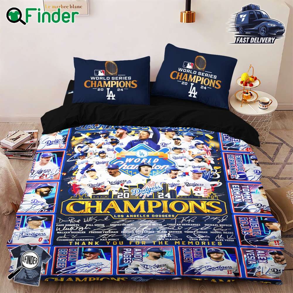Los Angeles Dodgers World Series Champions 2024 Bedding Set Los Angeles Dodgers World Series Champions 2024 Bedding Set