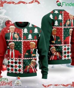 Trump I'll Be Home For Christmas Ugly Sweater Humorous Trump Christmas Sweater President Trump 45 47
