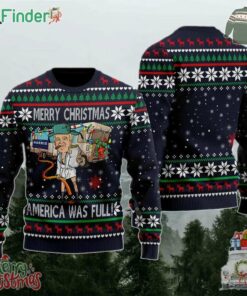 Donald Trump Ugly Xmas Sweater Merry Christmas America Was Full Sweatshirt Donald Trump Xmas Sweater