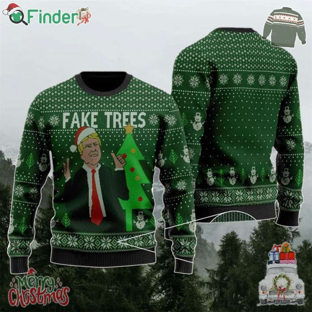 Trump Christmas Sweater For Women Trump Fake Trees Christmas Ugly Sweater Trump Christmas Sweater For Women Trump Fake Trees Christmas Ugly Sweater