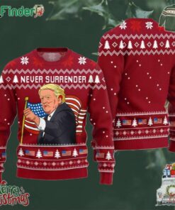 Trump Ugly Christmas Sweater Never Surrender Trump Ugly Sweater Trump Vote Election Ugly Sweater