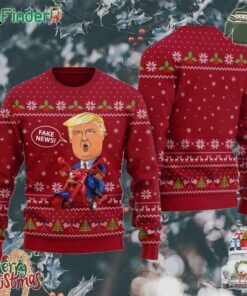 Trump Ugly Christmas Sweater Fake News President Trump Christmas Sweater