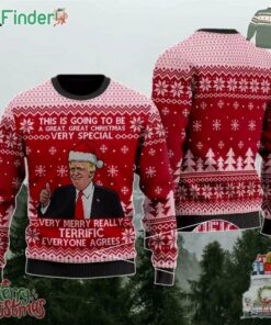 Trump Ugly Christmas Sweater Trump Very Merry Really Terrific Everyone Agrees Sweater President Trump 45 47