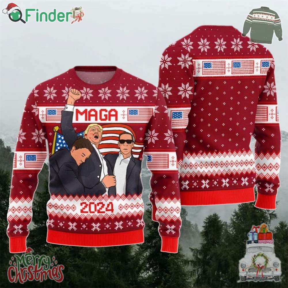 Trump Maga 2024 Christmas Ugly Sweater Make America Great Again Trump 2024 Christmas Sweater Trump Maga 2024 Christmas Ugly Sweater Make America Great Again Trump 2024 Christmas Sweater