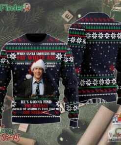 When Santa Squeezes His Fat White As Down 3d T-shirt Comedy Ugly Christmas Sweater
