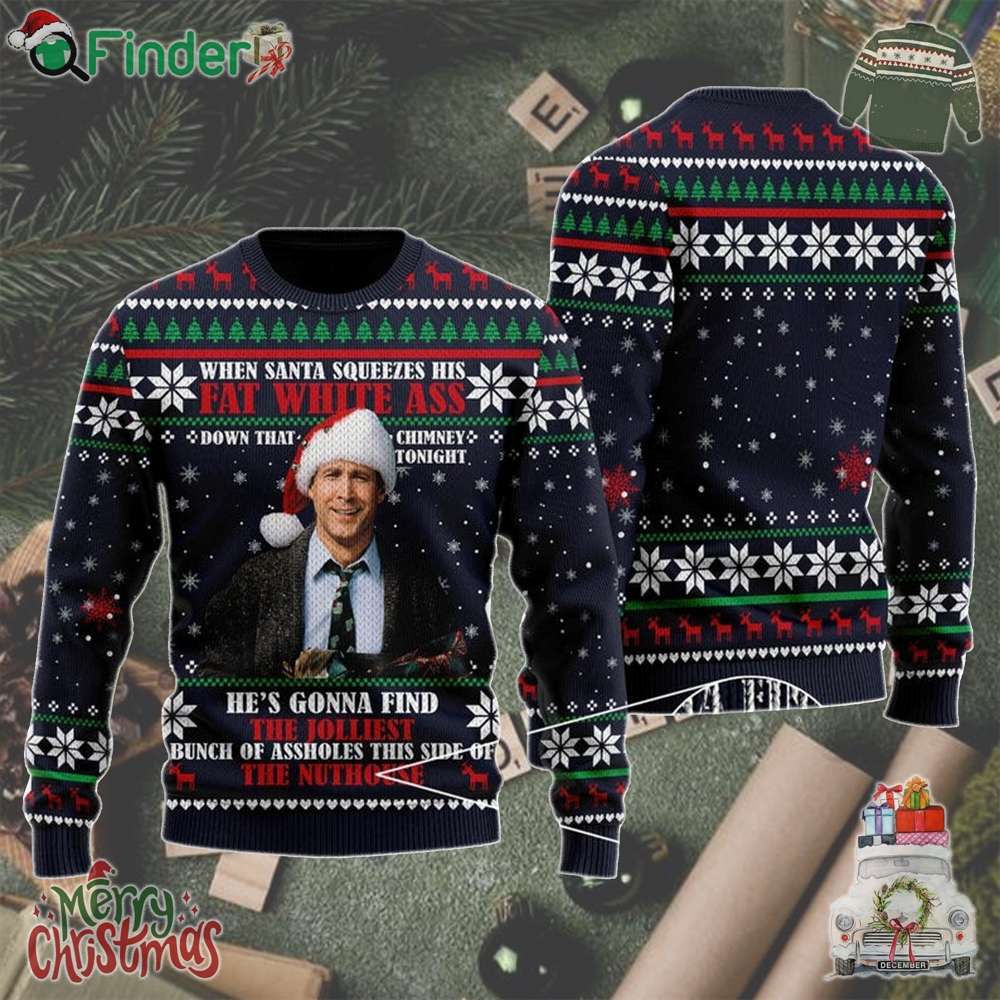 When Santa Squeezes His Fat White As Down 3d T shirt Comedy Ugly Christmas Sweater When Santa Squeezes His Fat White As Down 3d T-shirt Comedy Ugly Christmas Sweater