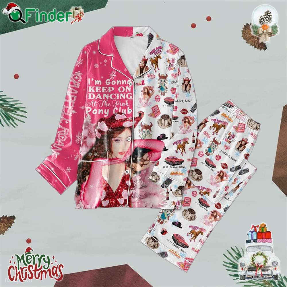 Chappell Roan Im Going Keep On Dancing At The Pink Pony Club Polyester Pajamas Set Chappell Roan Im Going Keep On Dancing At The Pink Pony Club Polyester Pajamas Set