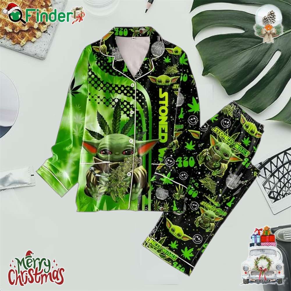 Star Wars Stoned Wars Baby Yoda Polyester Pajamas Set Star Wars Stoned Wars Baby Yoda Polyester Pajamas Set