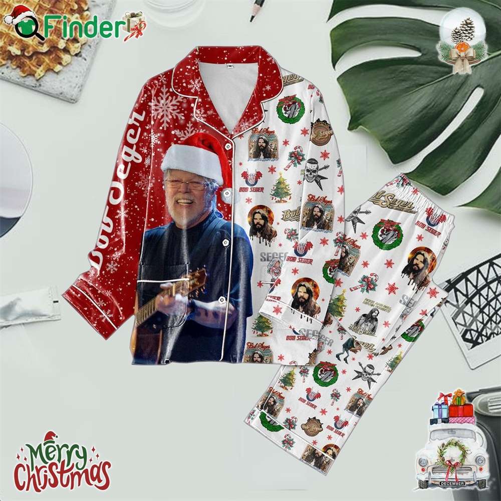 Bob Seger Rock And Roll Never Forget Christmas Polyester Pajamas Set Bob Seger Rock And Roll Never Forget Christmas Polyester Pajamas Set