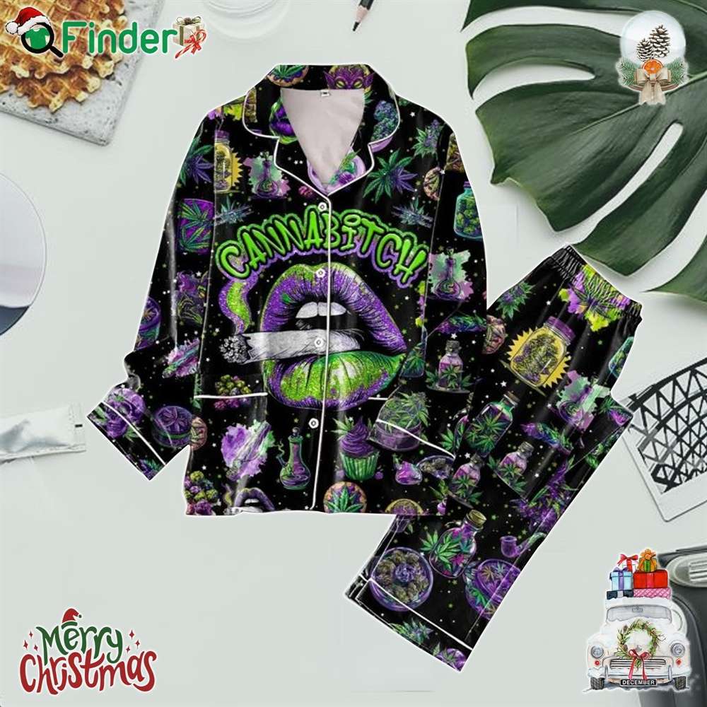 Cannabitch Magical Galaxy Polyester Pajamas Set Cannabitch Magical Galaxy Polyester Pajamas Set
