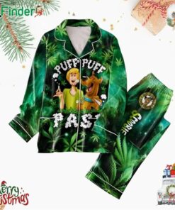 Scooby-doo Puff Puff Pass Cannabis Polyester Pajamas Set