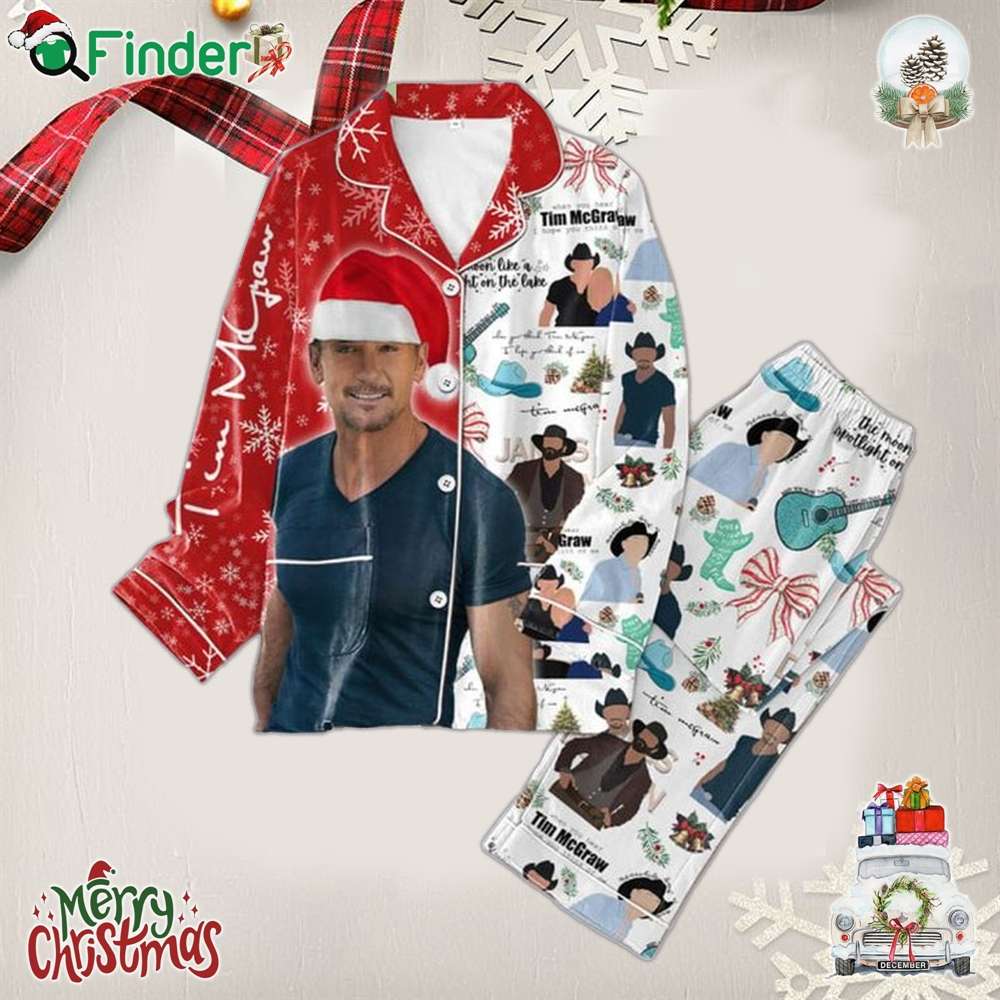Tim Mcgraw I Hope You Think Of Me Merry Christmas Polyester Pajamas Set Tim Mcgraw I Hope You Think Of Me Merry Christmas Polyester Pajamas Set