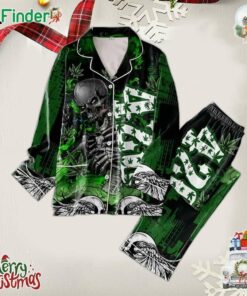 Skull Cannabis 420 True Love Polyester Pajamas Set