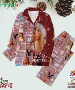 Ariana Grande Santa Tell Me If Youre Really There Merry Christmas Polyester Pajamas Set