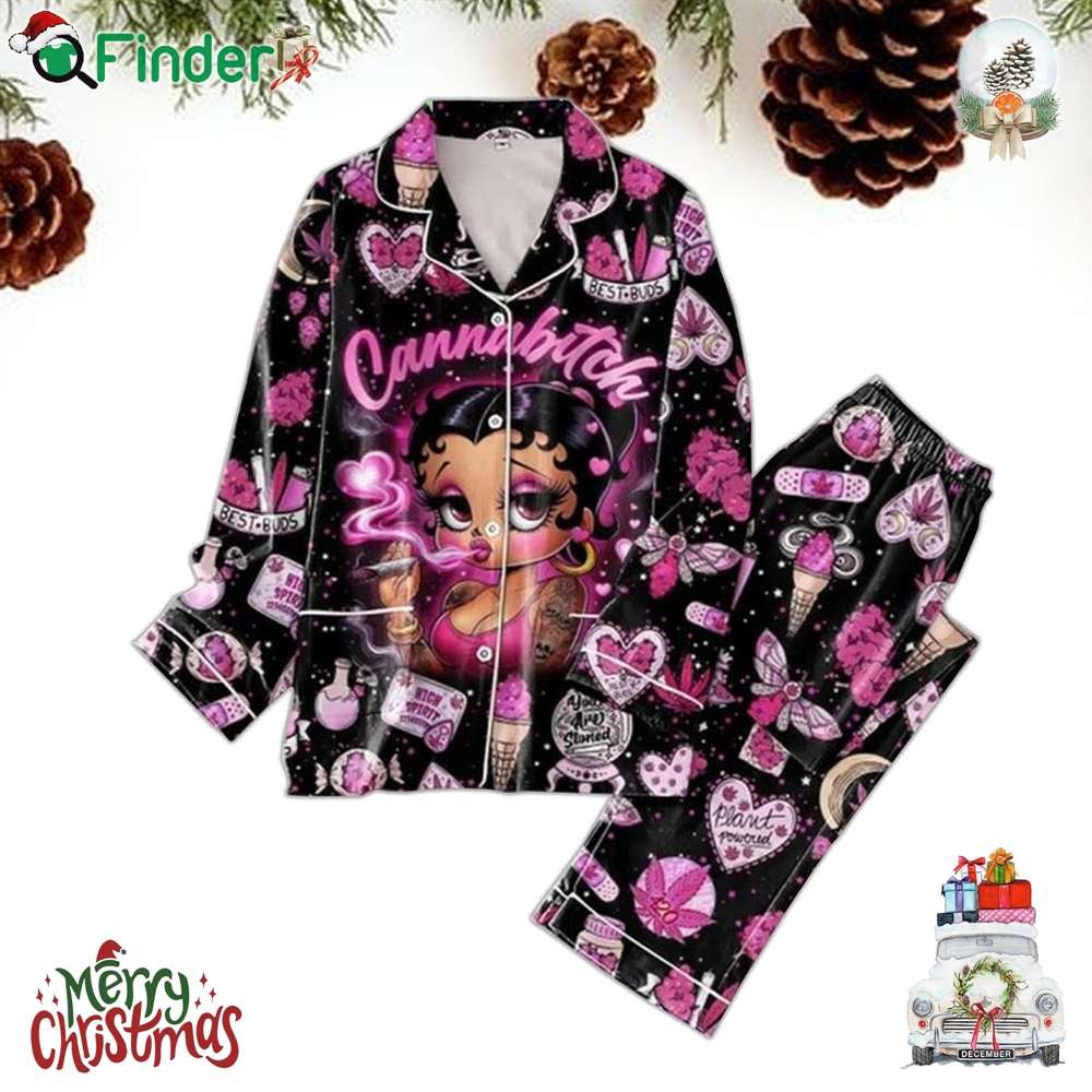 Betty Boop Cannabitch High Spirit Polyester Pajamas Set Betty Boop Cannabitch High Spirit Polyester Pajamas Set